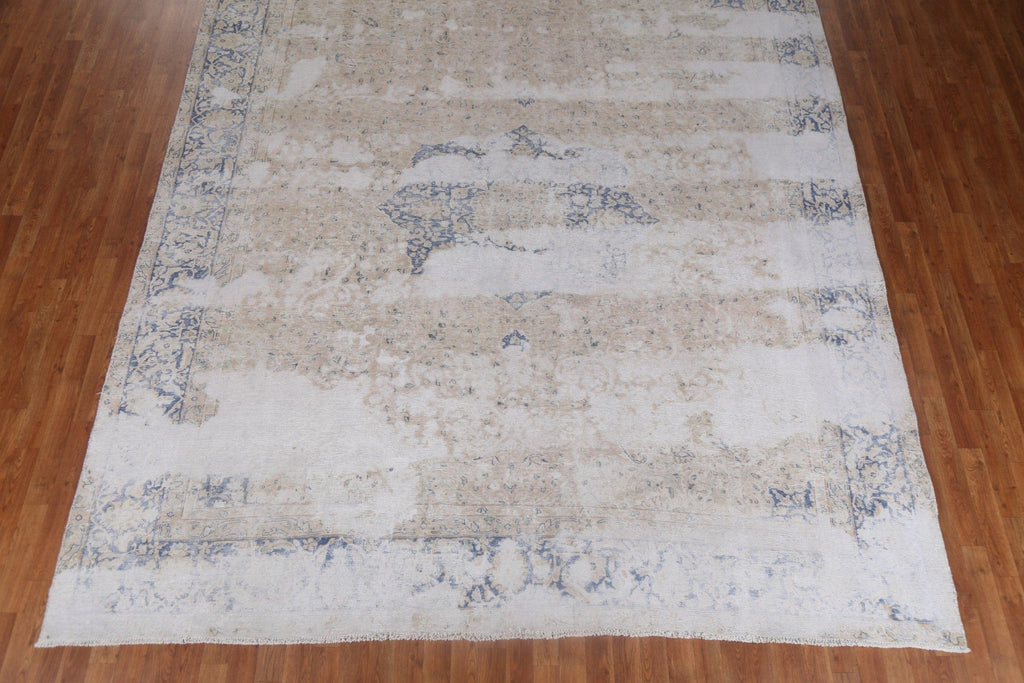 Antique Distressed Kerman Persian Area Rug 9x11