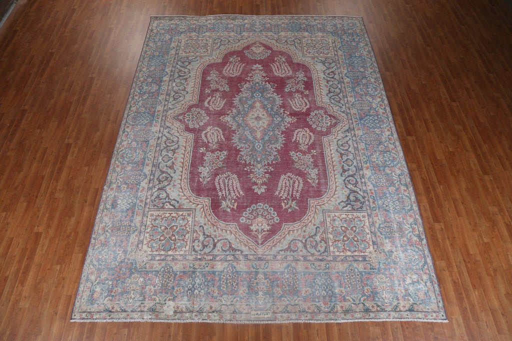 Antique Vegetable Dye Handmade Kerman Persian Rug 10x13