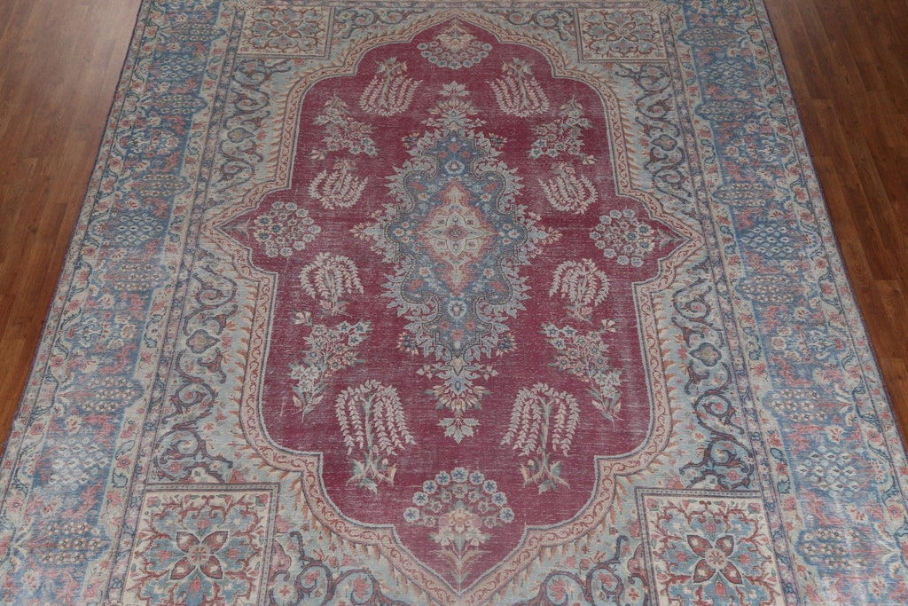 Antique Vegetable Dye Handmade Kerman Persian Rug 10x13