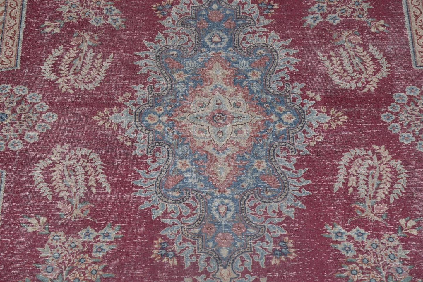 Antique Vegetable Dye Handmade Kerman Persian Rug 10x13