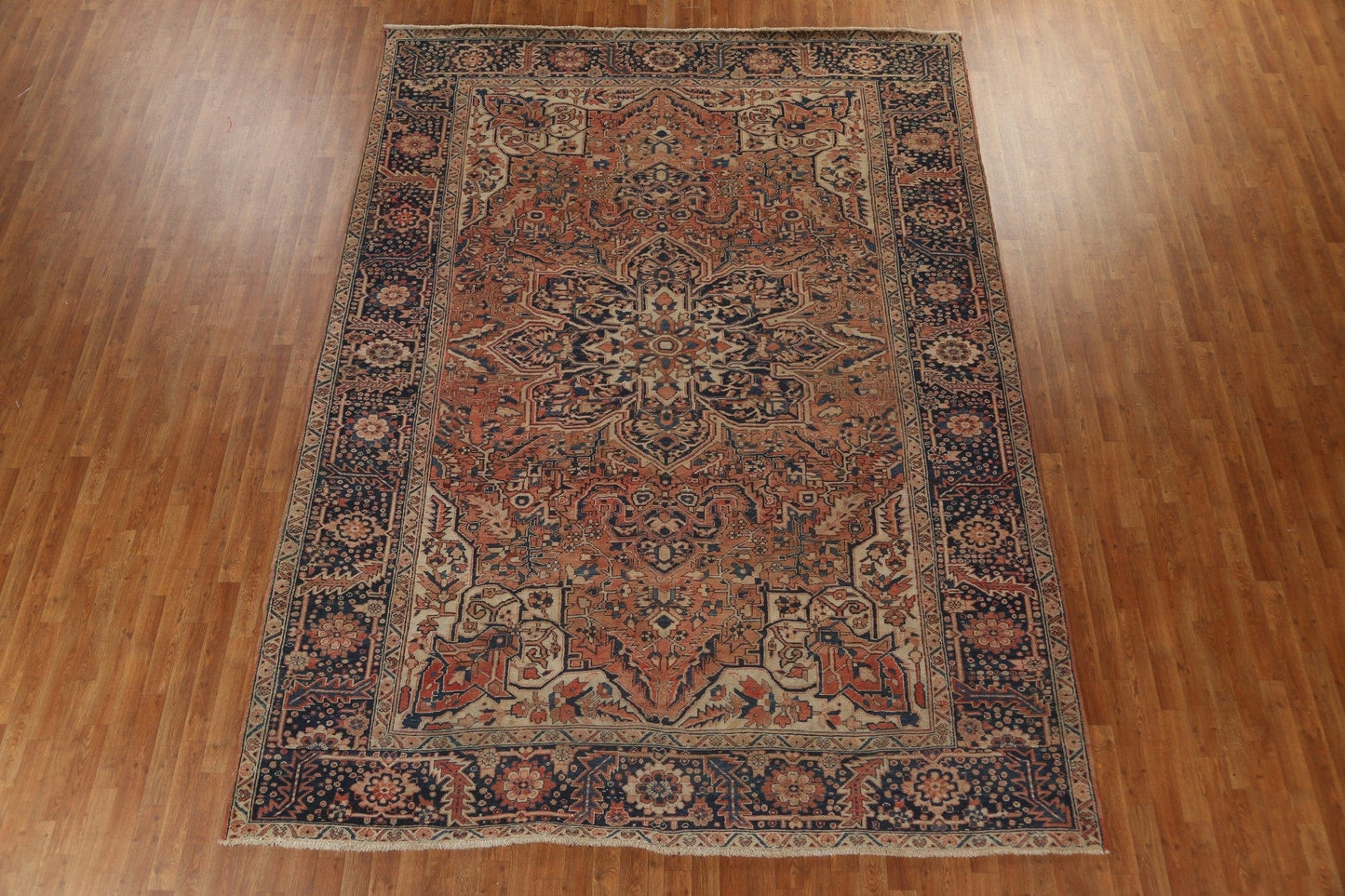 Vintage Wool Heriz Persian Area Rug 9x12