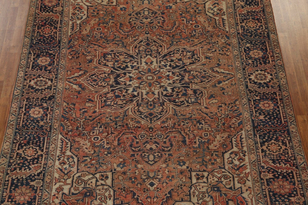 Vintage Wool Heriz Persian Area Rug 9x12