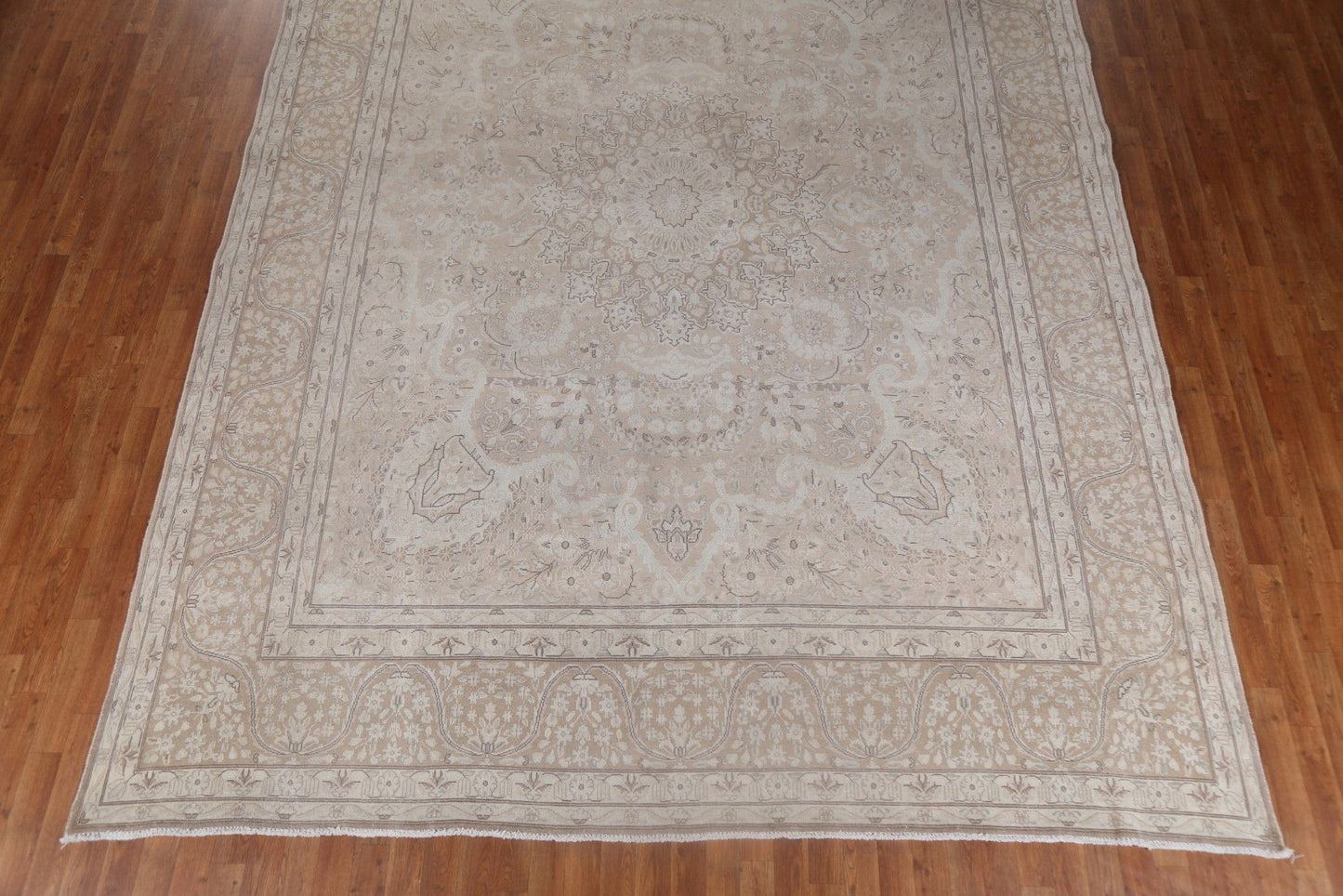 Antique Floral Wool Kerman Persian Rug 10x13