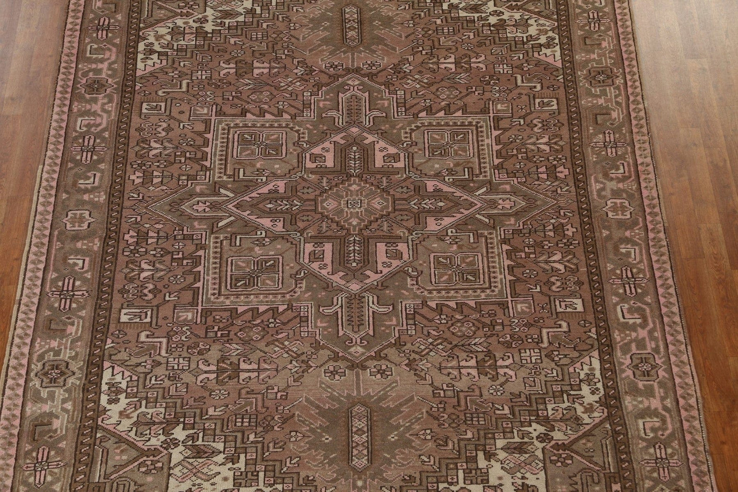 Vintage Geometric Heriz Persian Area Rug 8x11