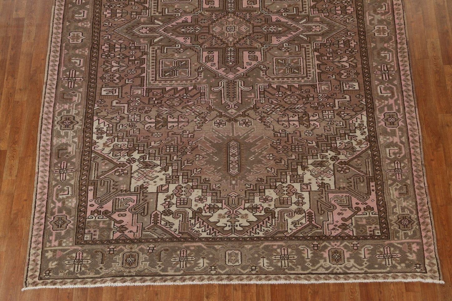 Vintage Geometric Heriz Persian Area Rug 8x11