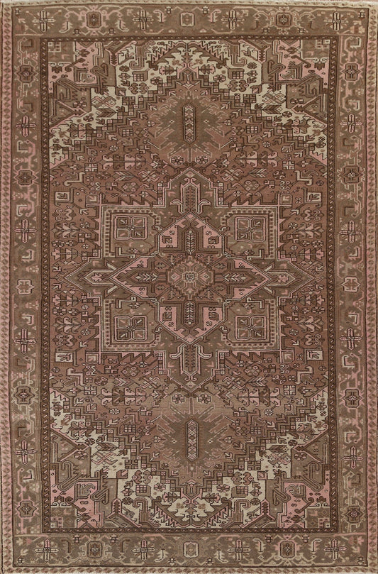 Vintage Geometric Heriz Persian Area Rug 8x11