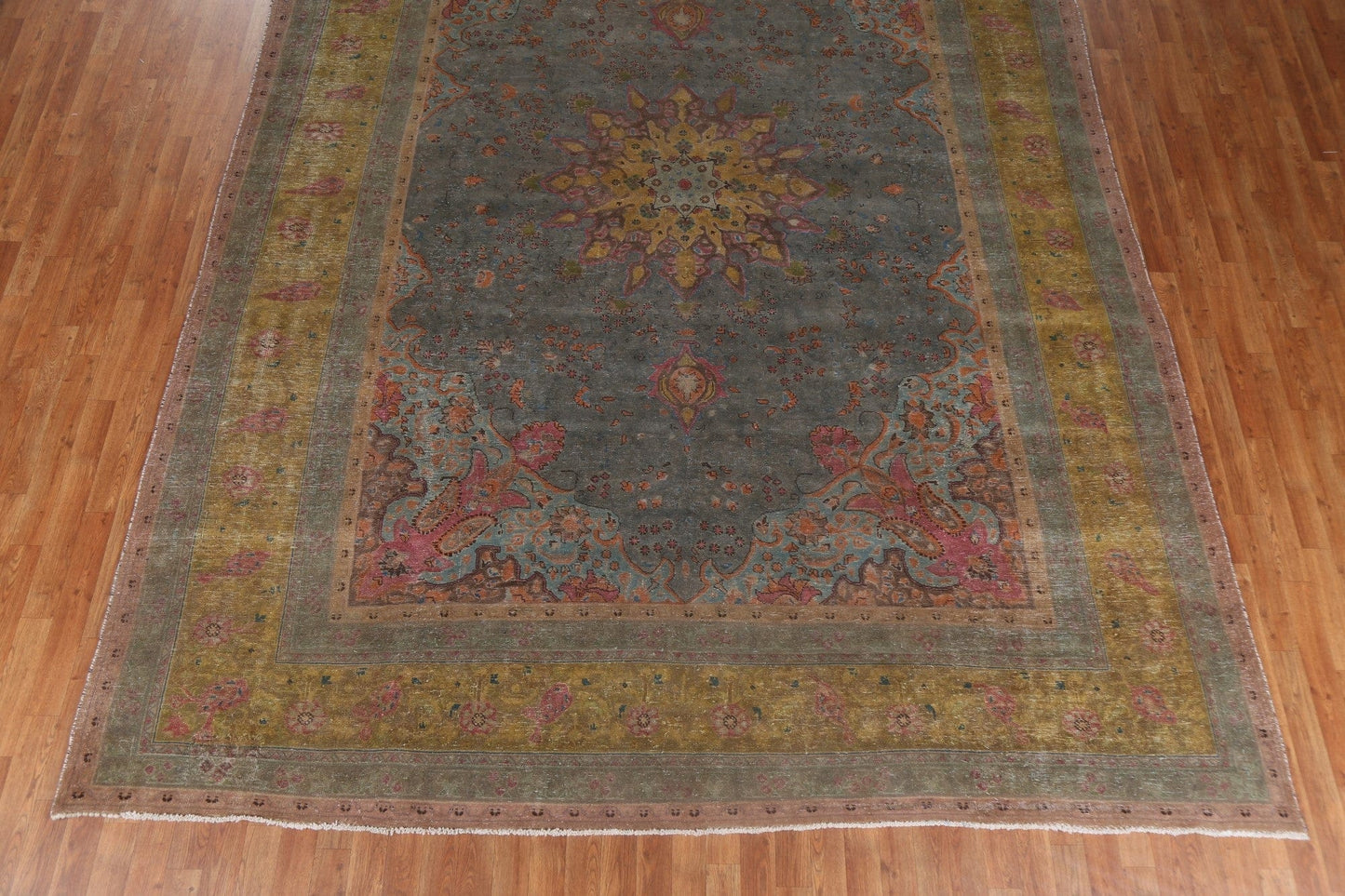 Vintage Over-Dyed Tabriz Persian Rug 10x13