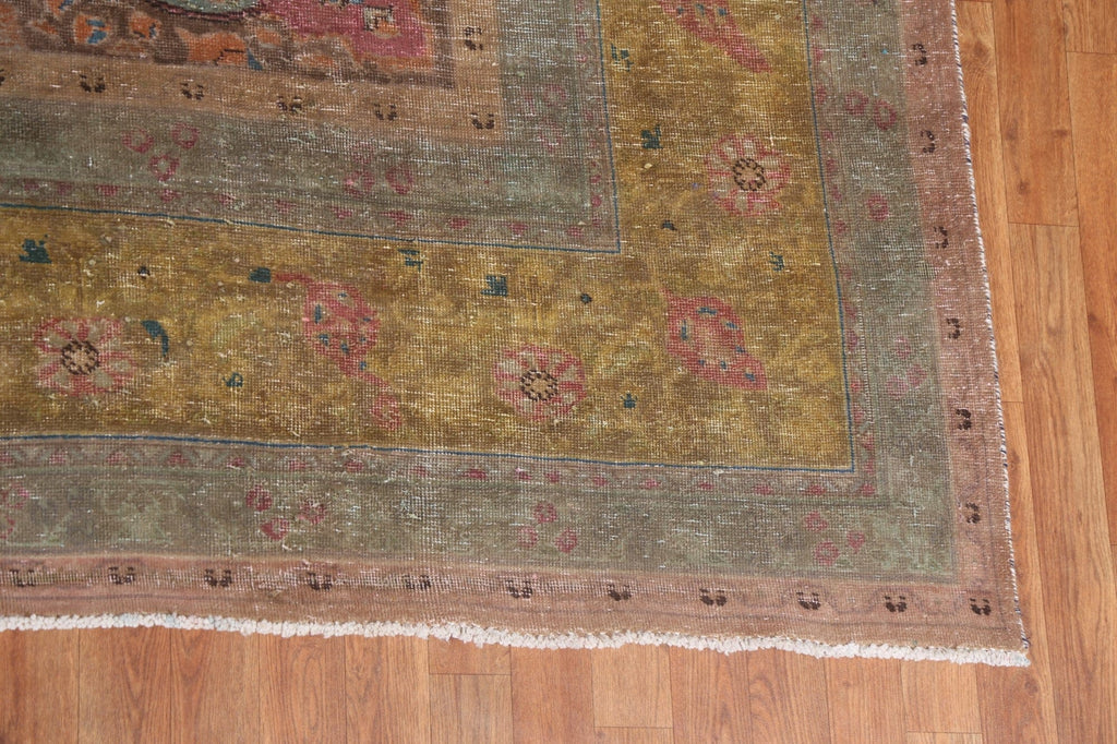 Vintage Over-Dyed Tabriz Persian Rug 10x13