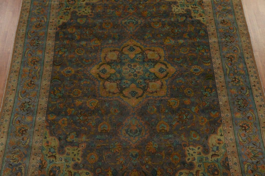 Vintage Over-Dyed Tabriz Persian Area Rug 10x13