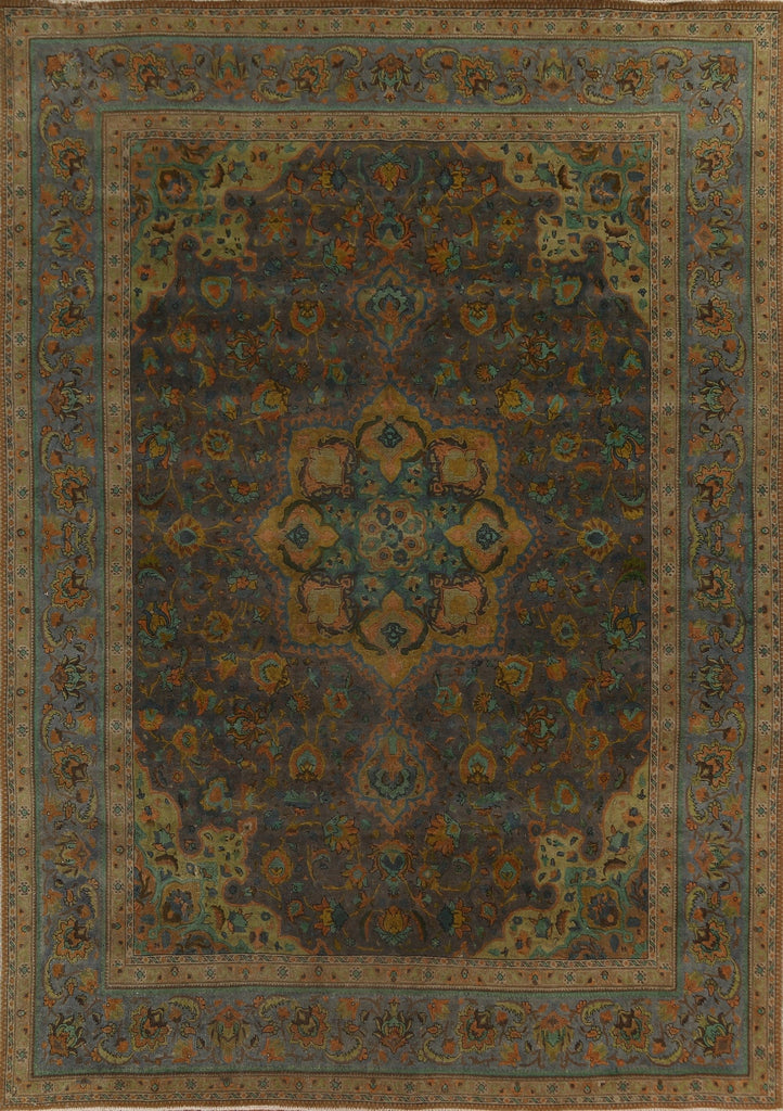 Vintage Over-Dyed Tabriz Persian Area Rug 10x13