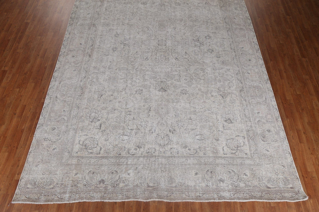 Muted Floral Large Tabriz Persian Rug 10x16