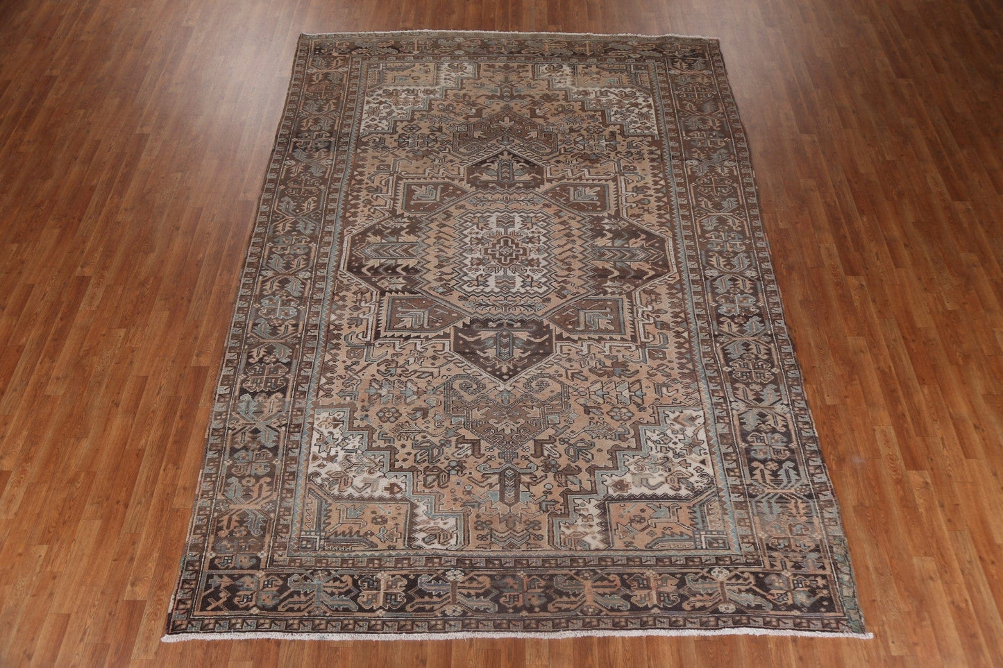 Vintage Geometric Heriz Persian Rug 8x12