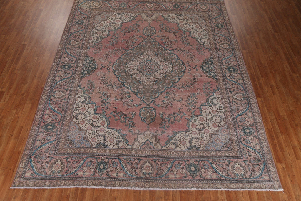 Handmade Vintage Tabriz Persian Rug 10x12