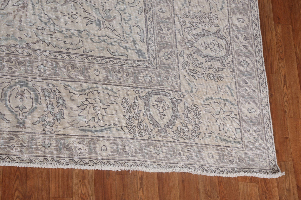 Muted Handmade Wool Tabriz Persian Rug 11x13