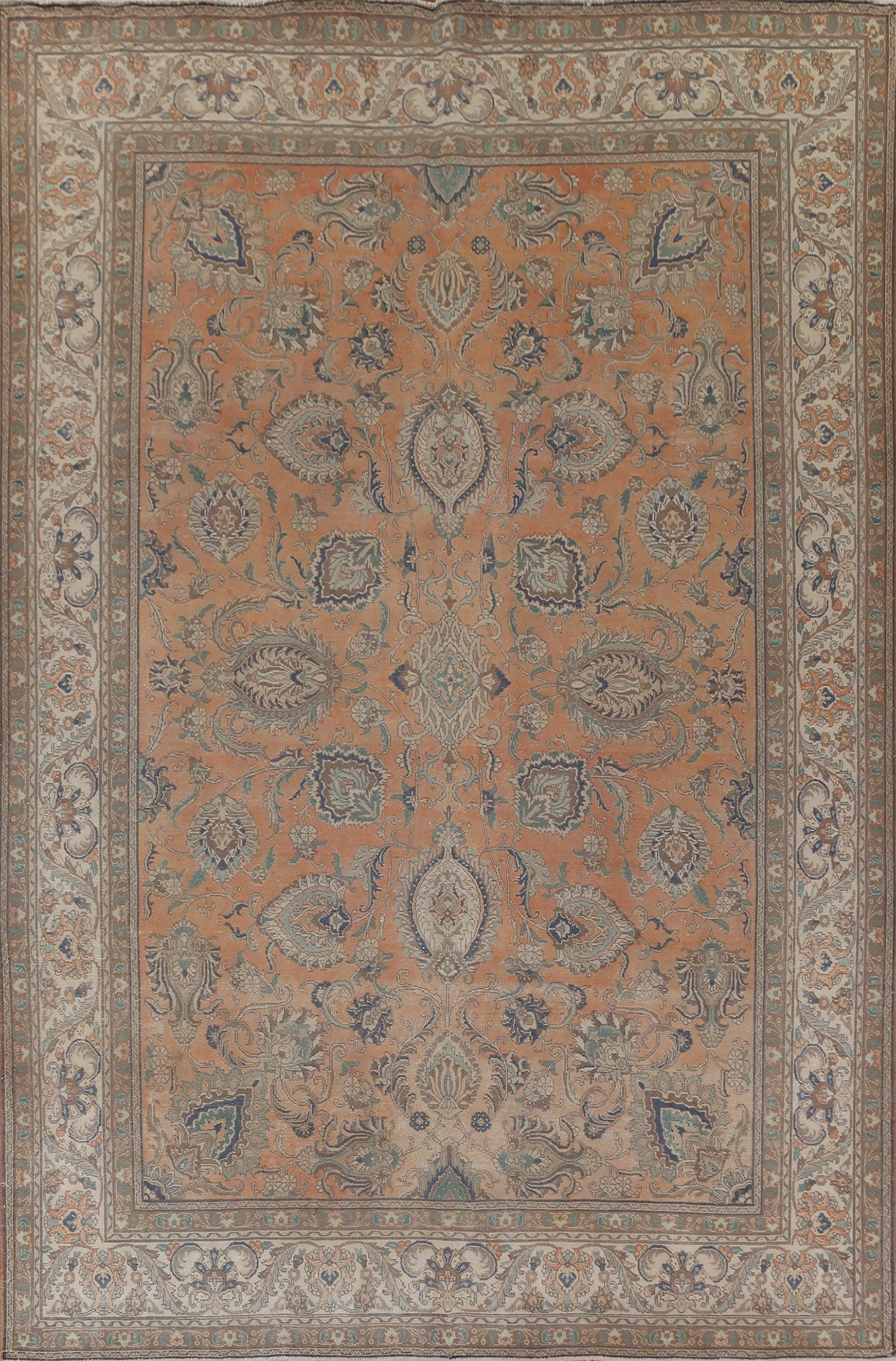 Vegetable Dye Wool Tabriz Persian Area Rug 10x13