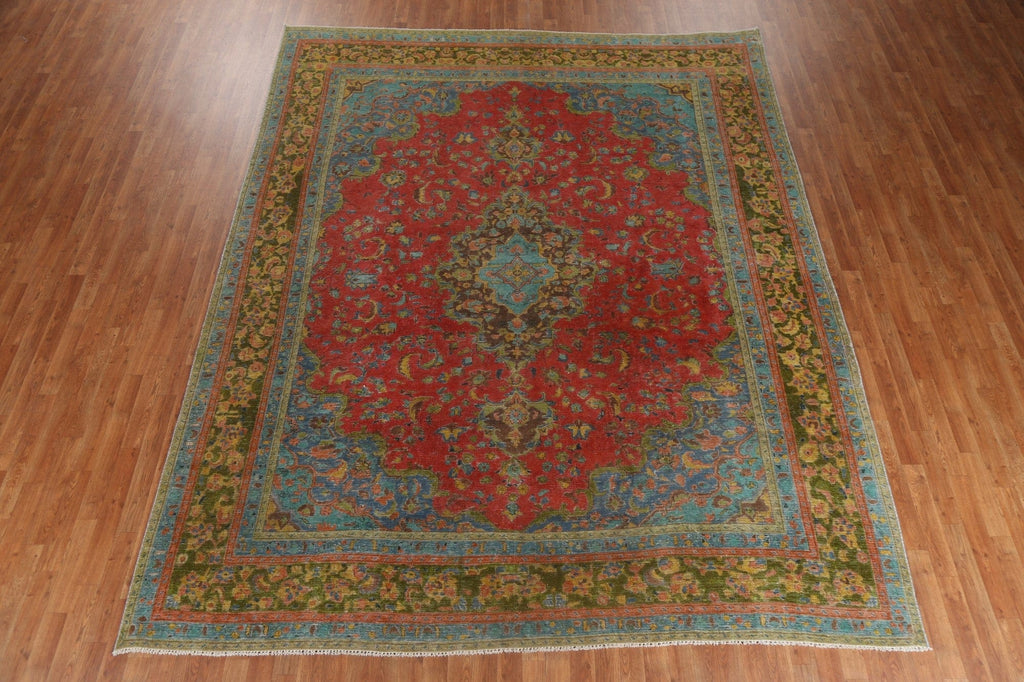 Handmade Over-Dyed Tabriz Persian Rug 9x12