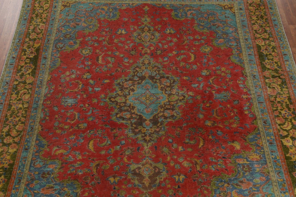 Handmade Over-Dyed Tabriz Persian Rug 9x12