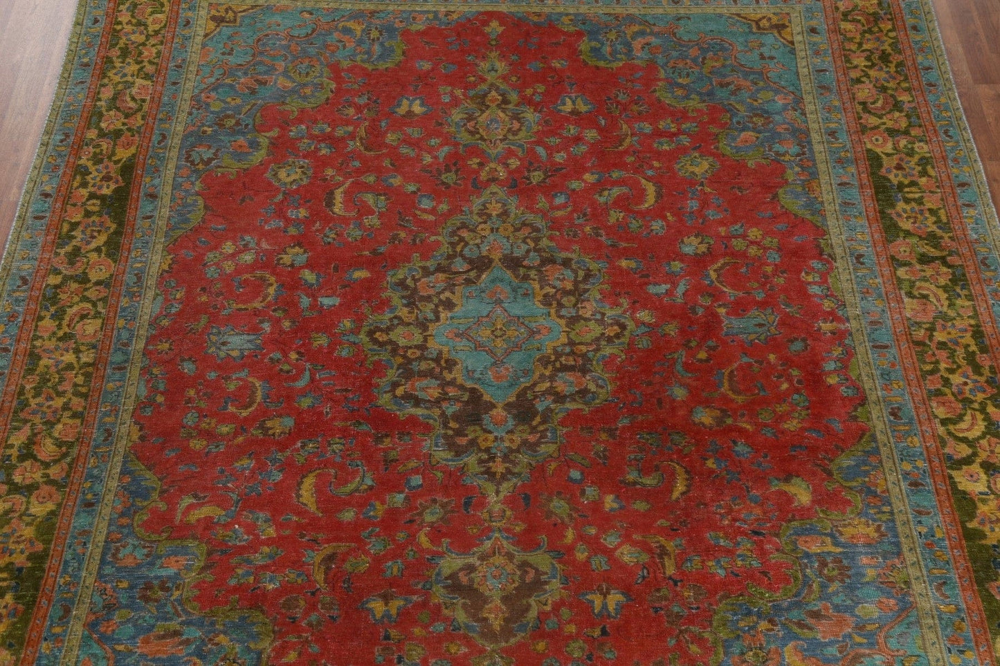 Handmade Over-Dyed Tabriz Persian Rug 9x12