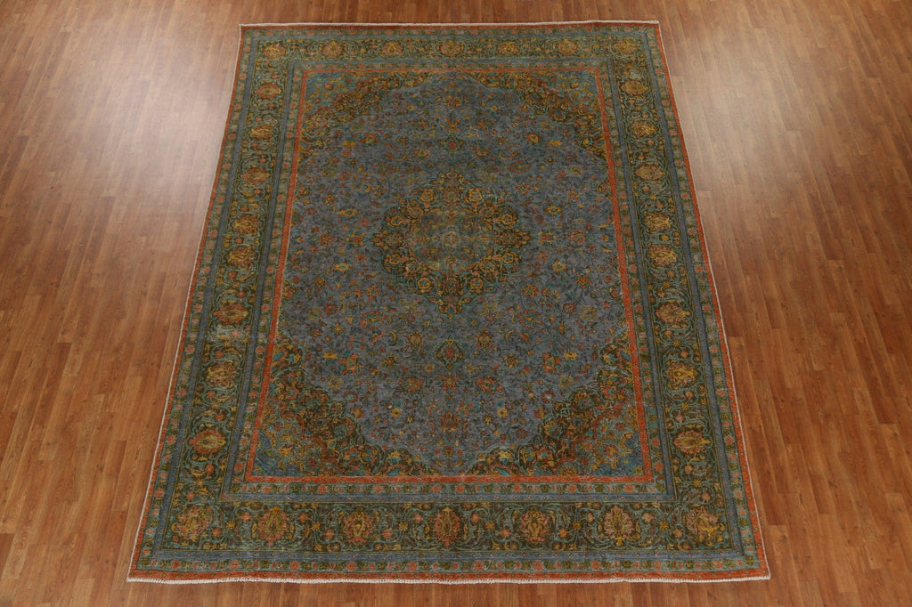 Over-Dyed Vintage Tabriz Wool Persian Rug 10x12