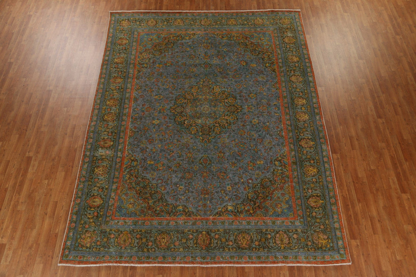 Over-Dyed Vintage Tabriz Wool Persian Rug 10x12