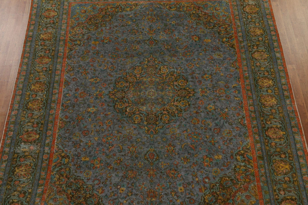 Over-Dyed Vintage Tabriz Wool Persian Rug 10x12