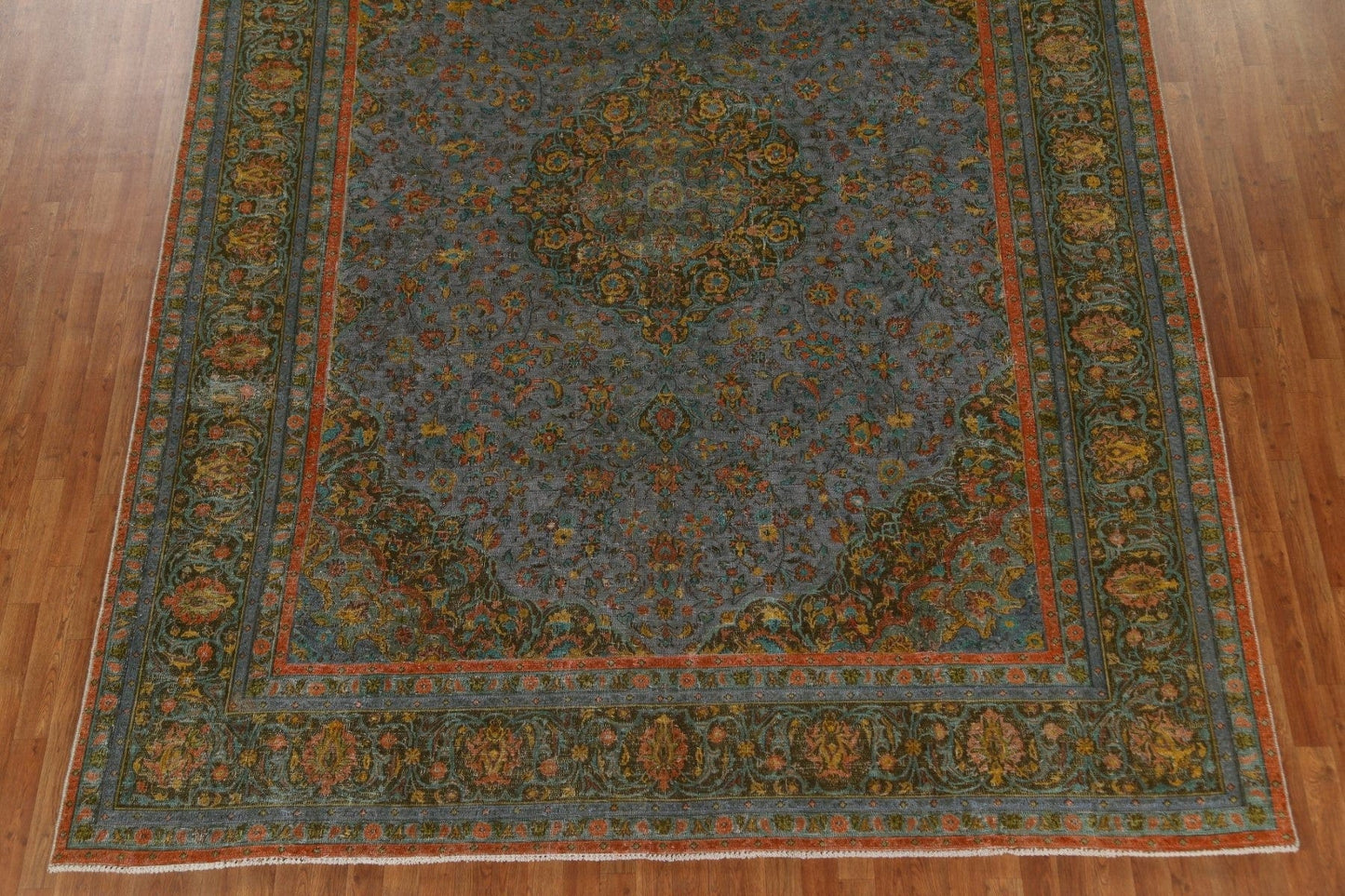 Over-Dyed Vintage Tabriz Wool Persian Rug 10x12