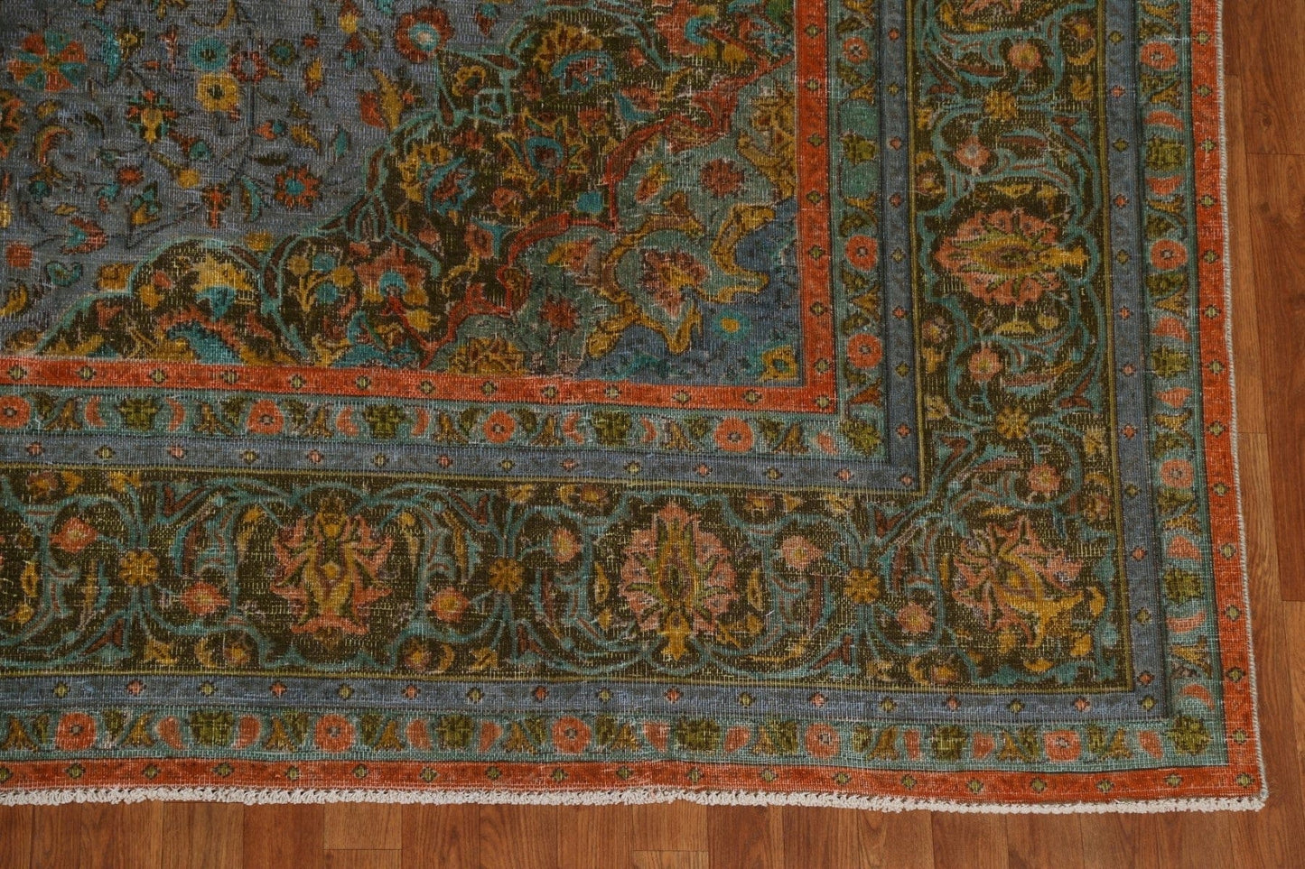 Over-Dyed Vintage Tabriz Wool Persian Rug 10x12