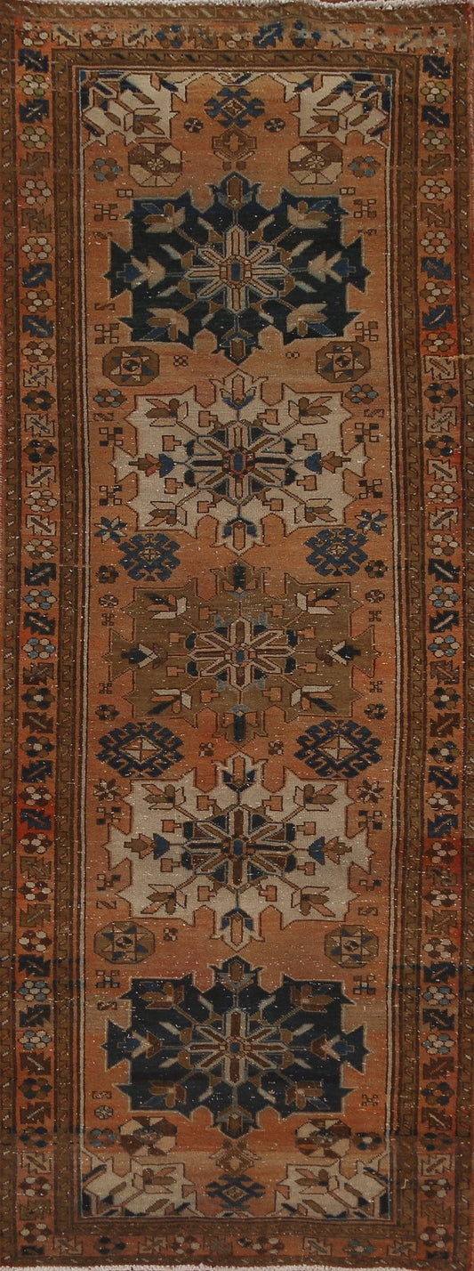 Vintage Wool Heriz Persian Runner Rug 4x10