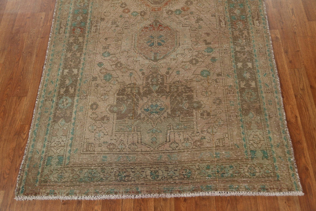 Antique Geometric Tabriz Persian Runner Rug 4x12