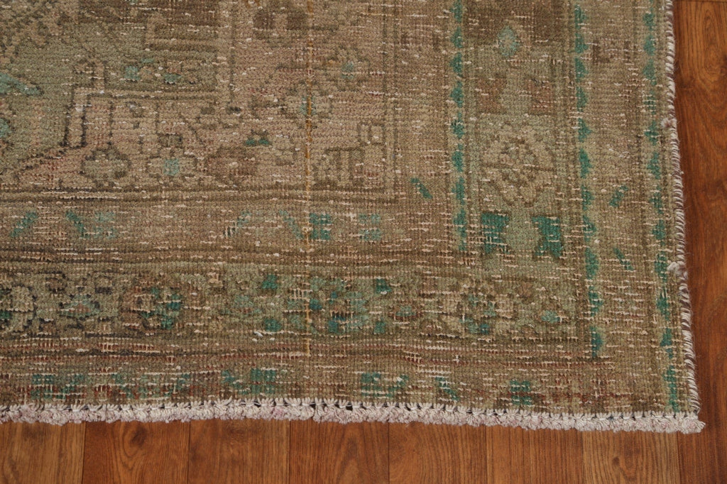 Antique Geometric Tabriz Persian Runner Rug 4x12