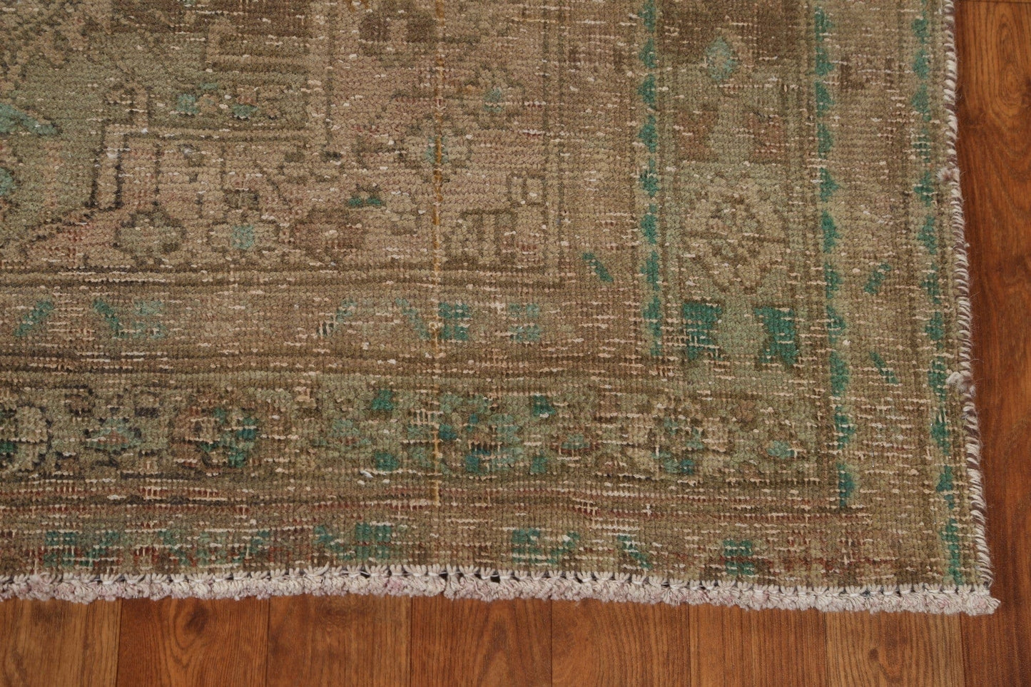 Antique Geometric Tabriz Persian Runner Rug 4x12