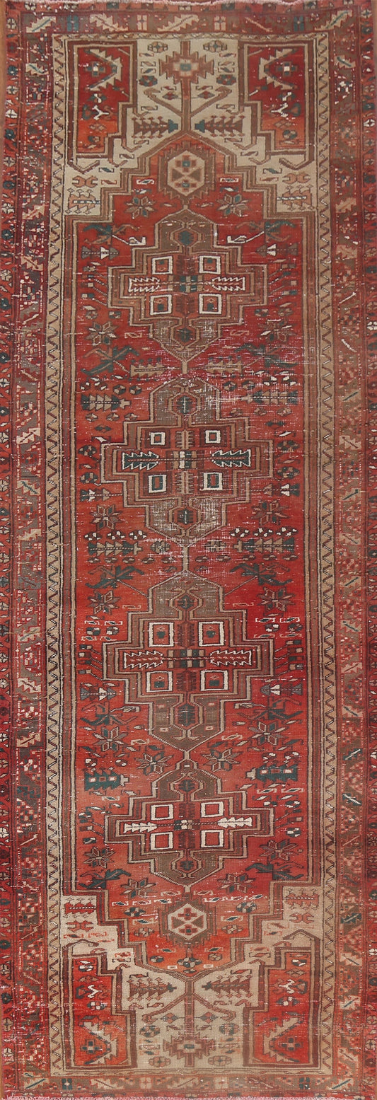 Handmade Wool Ardebil Persian Runner Rug 4x13