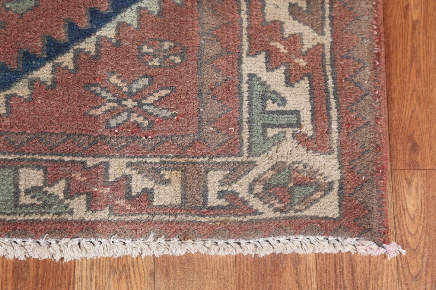 Vintage Geometric Meshkin Persian Runner Rug 4x9