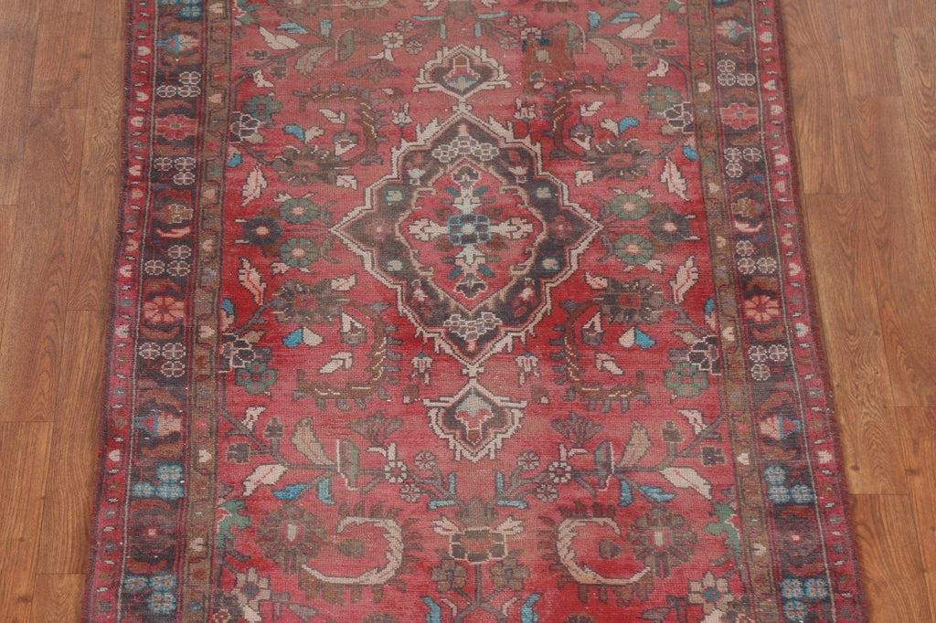 Vintage Geometric Tabriz Persian Runner Rug 3x10