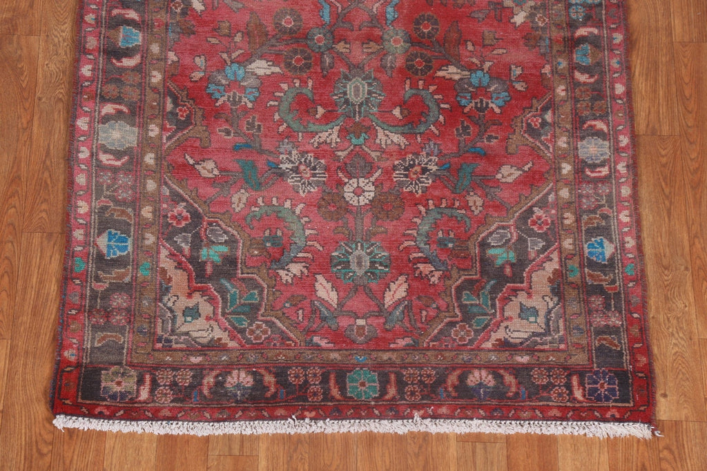 Vintage Geometric Tabriz Persian Runner Rug 3x10