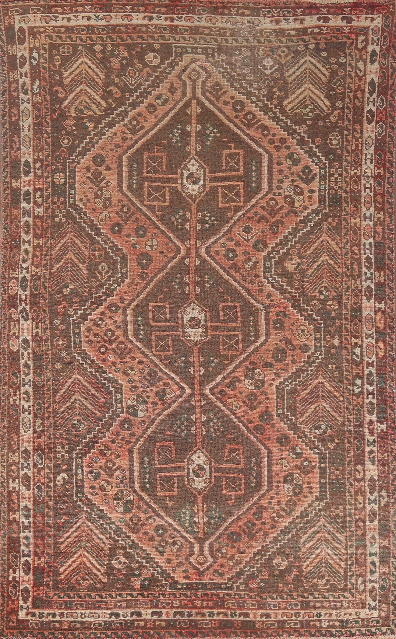 Tribal Geometric Vintage Yalameh Persian Wool Rug 5x7