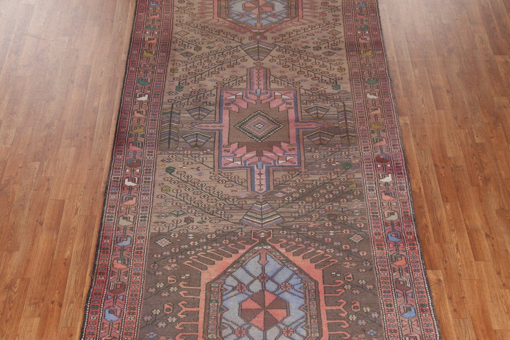 Vintage Handmade Wool Hamedan Persian Rug 5x11