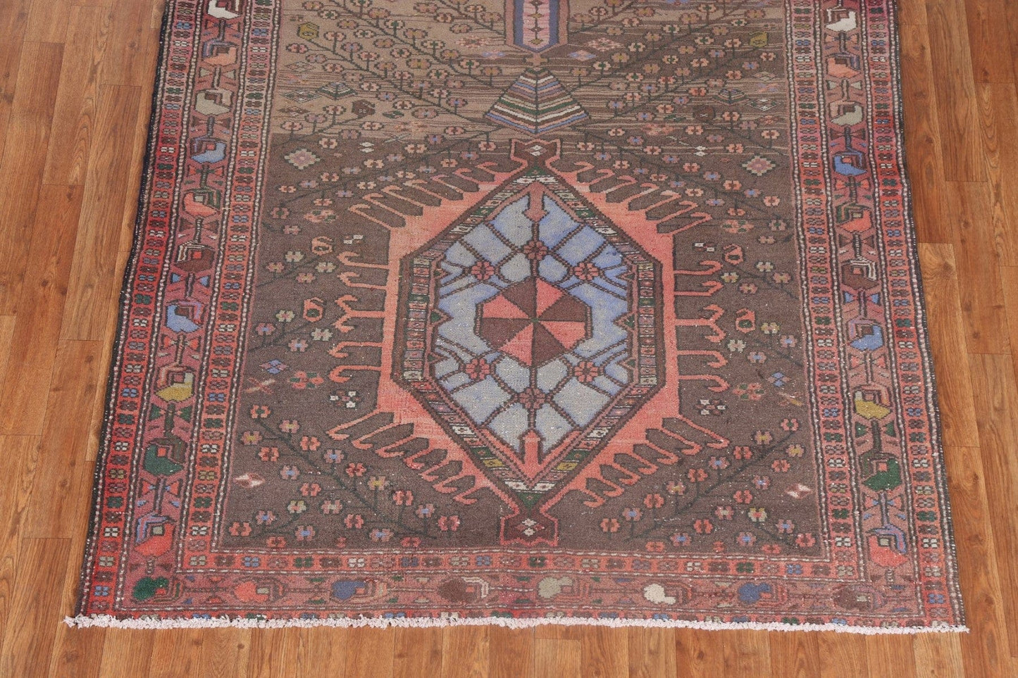 Vintage Handmade Wool Hamedan Persian Rug 5x11