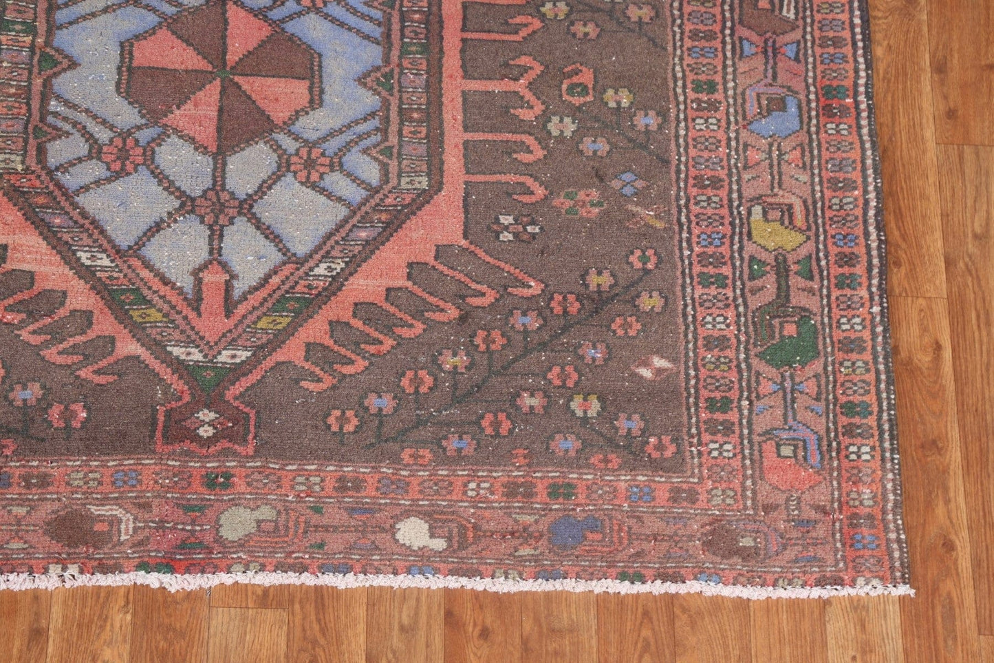 Vintage Handmade Wool Hamedan Persian Rug 5x11