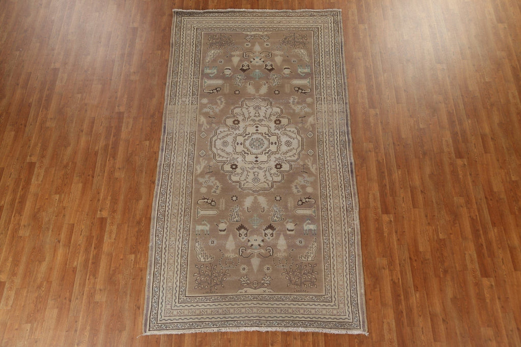 Vintage Hand-Knotted Wool Tabriz Persian Rug 5x10