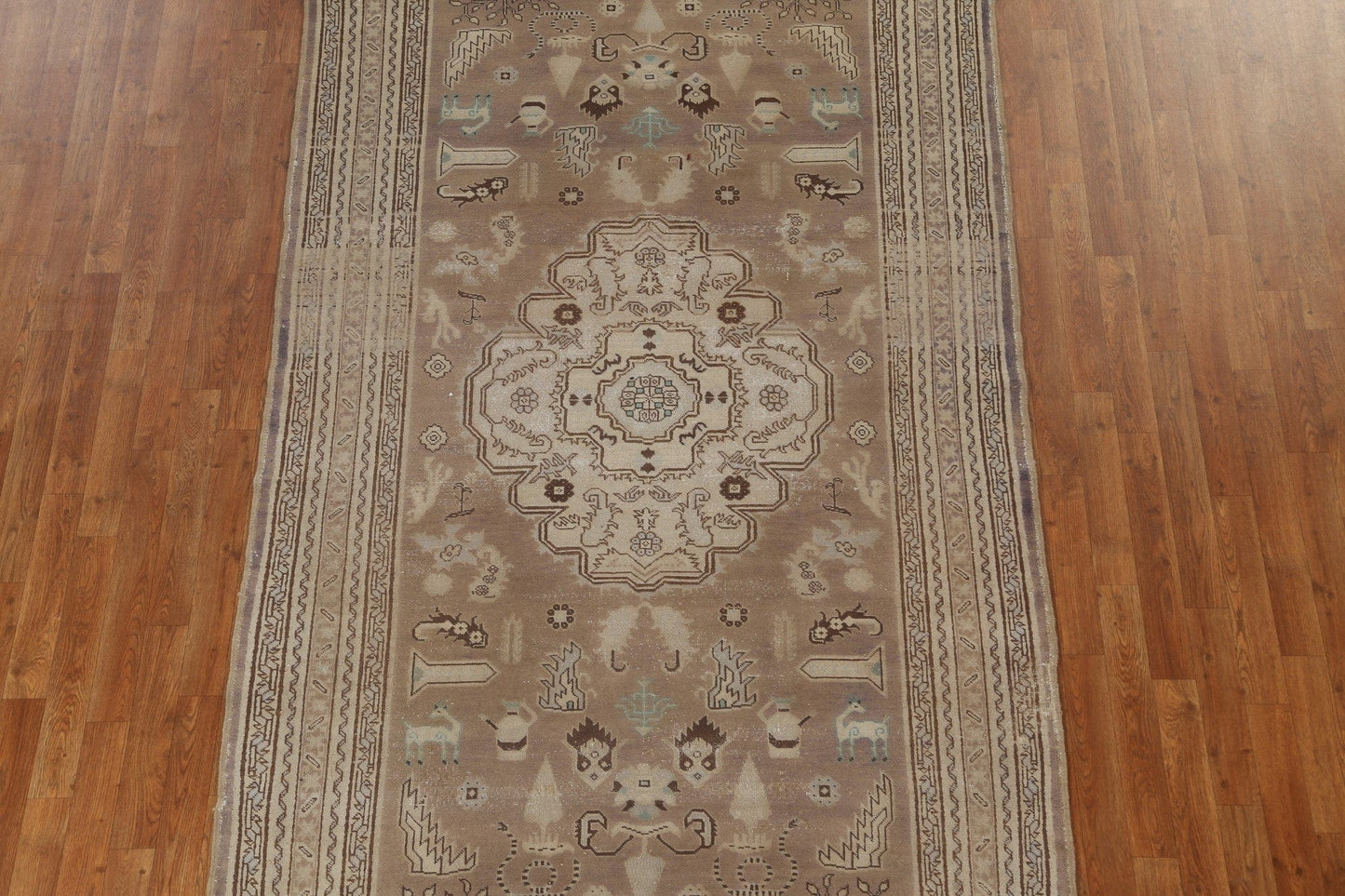 Vintage Hand-Knotted Wool Tabriz Persian Rug 5x10