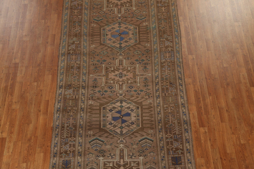 Vintage Geometric Heriz Persian Rug 5x12