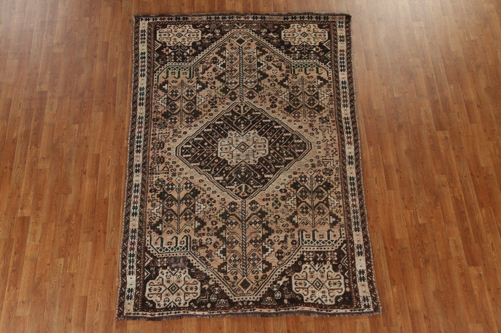 Tribal Vintage Shiraz Persian Wool Rug 5x8