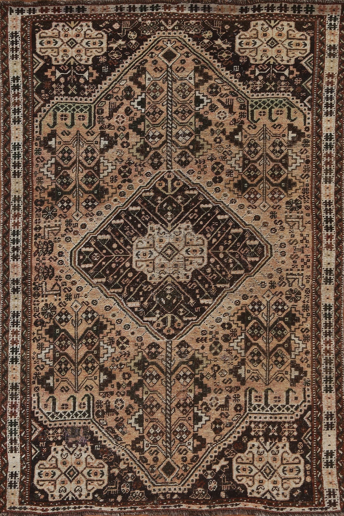 Tribal Vintage Shiraz Persian Wool Rug 5x8