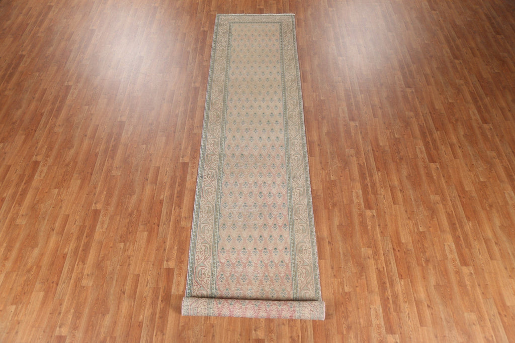 Vintage Wool Tabriz Persian Runner Rug 3x16