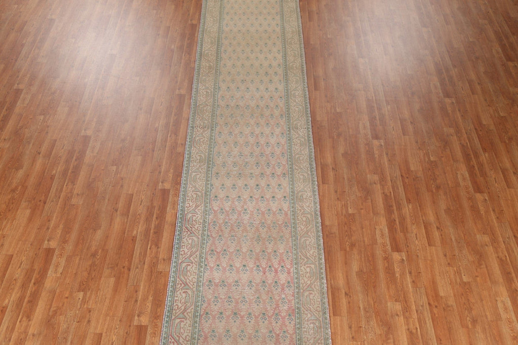 Vintage Wool Tabriz Persian Runner Rug 3x16