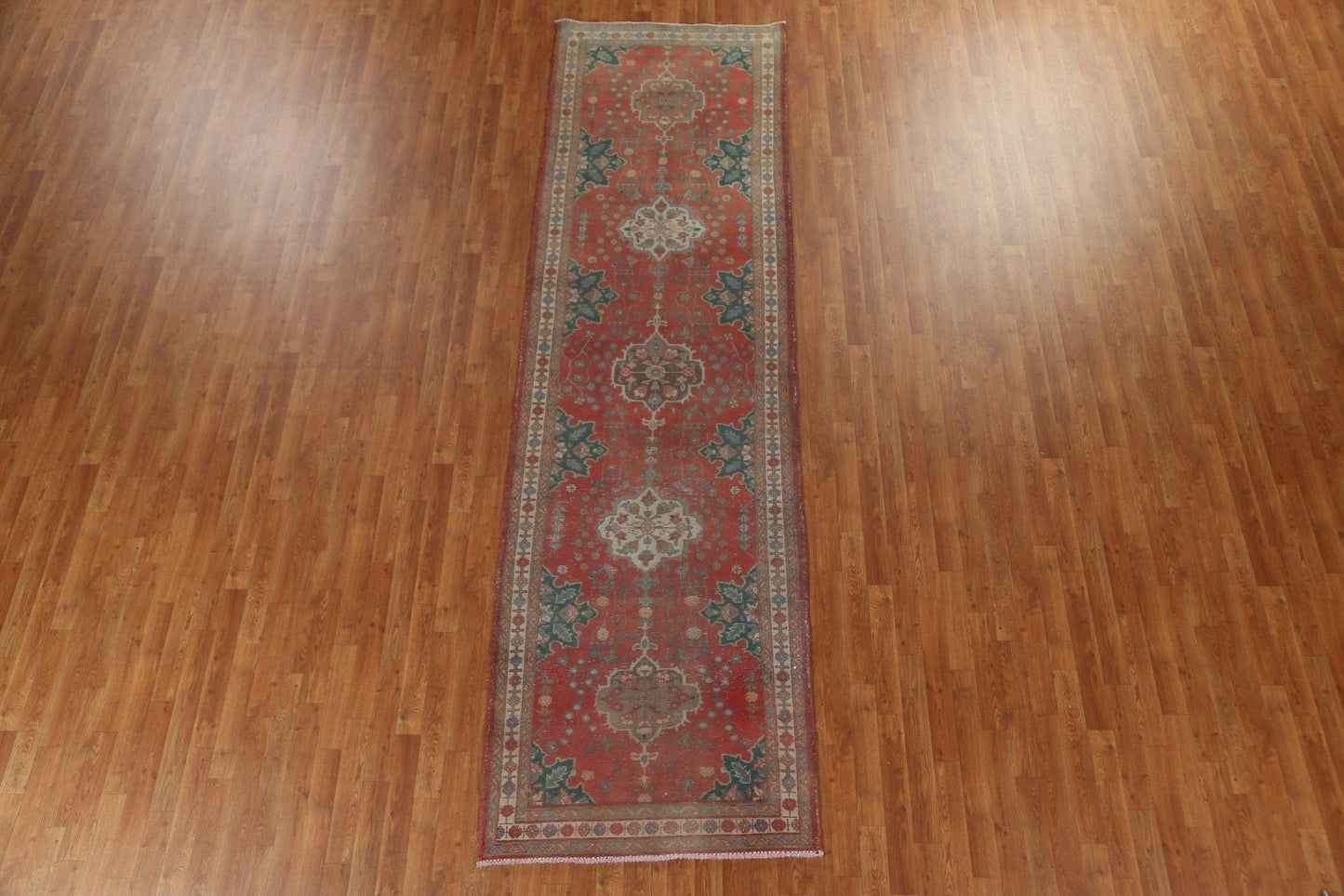 Vintage Wool Tabriz Persian Runner Rug 4x12