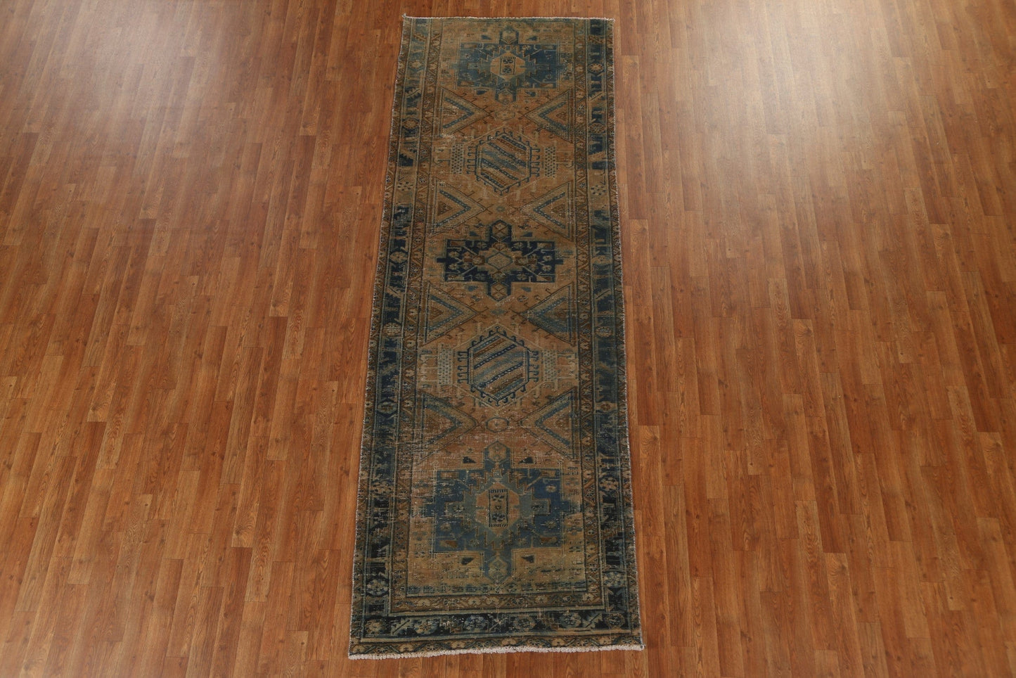 Handmade Wool Ardebil Persian Runner Rug 4x10