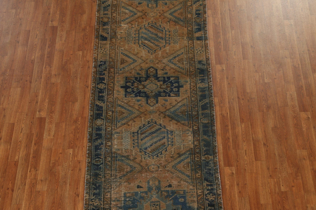 Handmade Wool Ardebil Persian Runner Rug 4x10