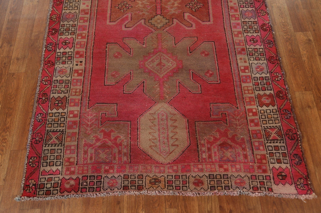 Vintage Geometric Ardebil Persian Runner Rug 4x10